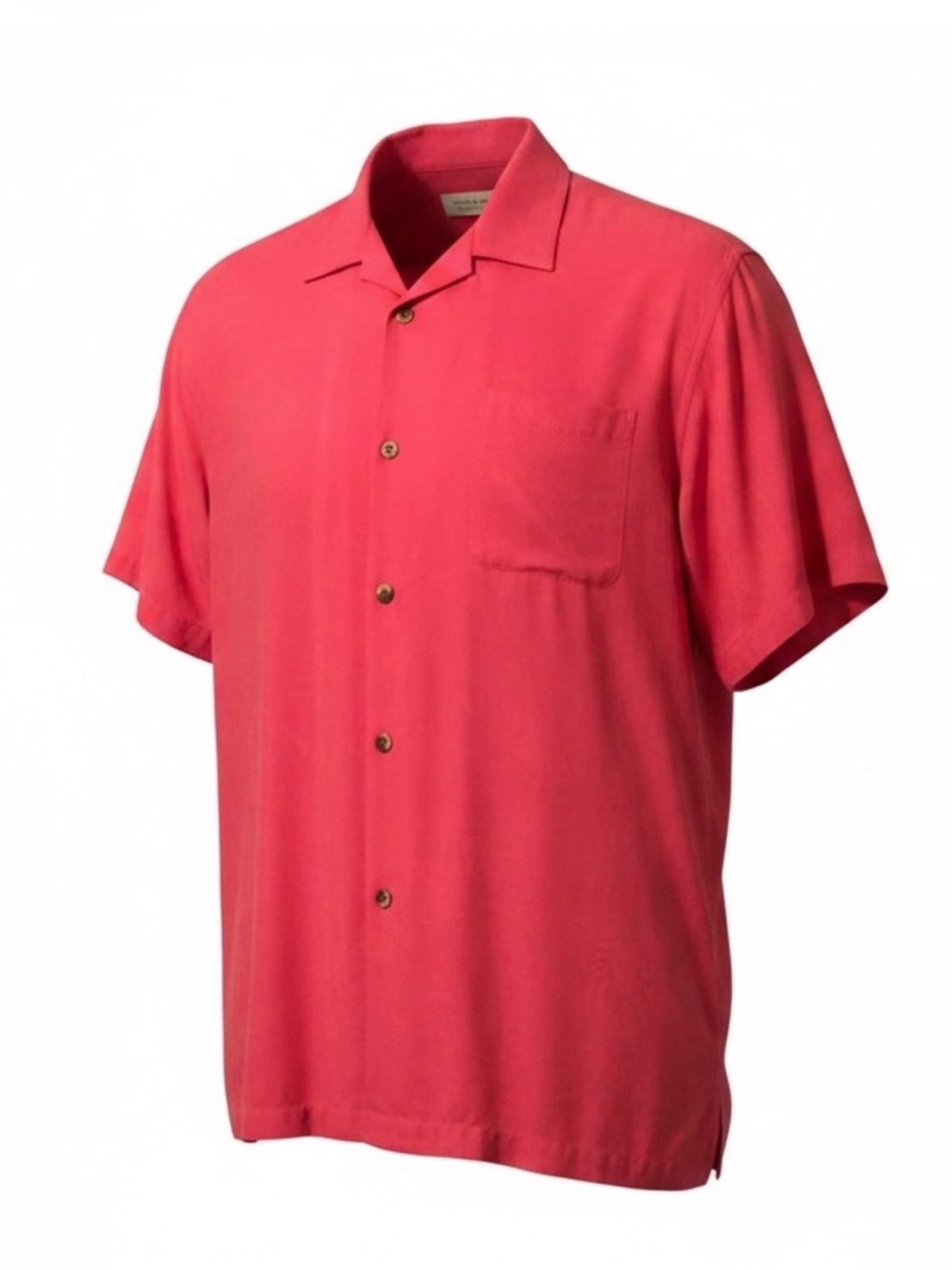 Tommy Bahama Men's Hot Pink 100% Silk Camp Shirt Size Large
